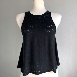 Black Eyelet Tank Top